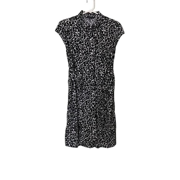 Tommy Hilfiger Shirt Dress Medium Button Front Above Knee Black and White Mini - Picture 1 of 6